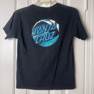 Boys Santa Cruz T-Shirt with Blue & White Logo ~SIZE M~ Pre-Owned